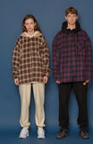 スローアシッド(SLOW ACID) Hood Check Shirt (VIOLET)