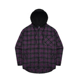 スローアシッド(SLOW ACID) Hood Check Shirt (VIOLET)