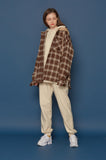 スローアシッド(SLOW ACID) Hood Check Shirt (BEIGE)