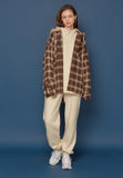 スローアシッド(SLOW ACID) Hood Check Shirt (BEIGE)