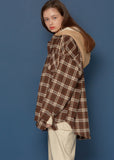 スローアシッド(SLOW ACID) Hood Check Shirt (BEIGE)