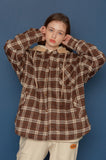 スローアシッド(SLOW ACID) Hood Check Shirt (BEIGE)