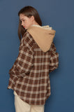 スローアシッド(SLOW ACID) Hood Check Shirt (BEIGE)