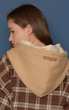 スローアシッド(SLOW ACID) Hood Check Shirt (BEIGE)