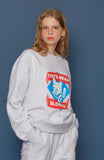 スローアシッド(SLOW ACID)Fox Logo Sweatshirt (PALE MELANGE)