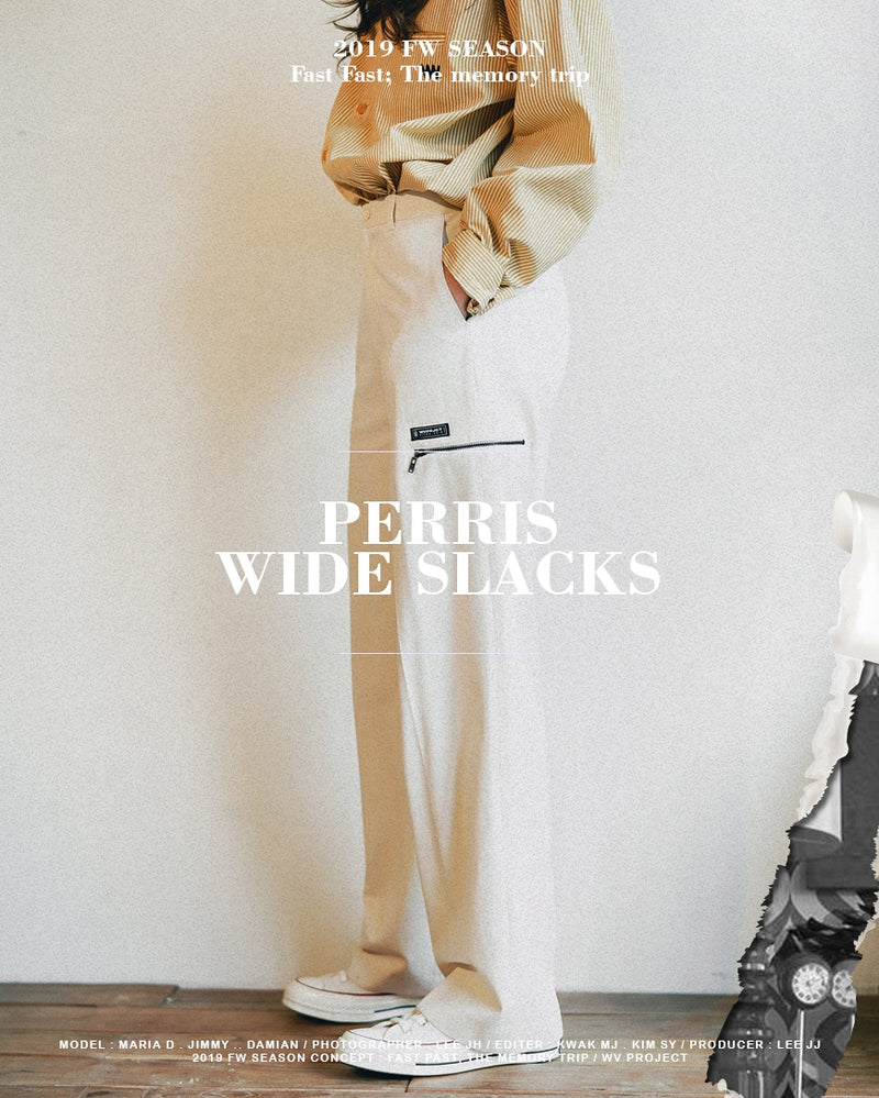 ダブルユーブイプロジェクト(WV PROJECT) PERRIS WIDE SLACKS CREAM CJLP7314