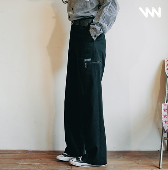 ダブルユーブイプロジェクト(WV PROJECT) PERRIS WIDE SLACKS BLACK CJLP7314