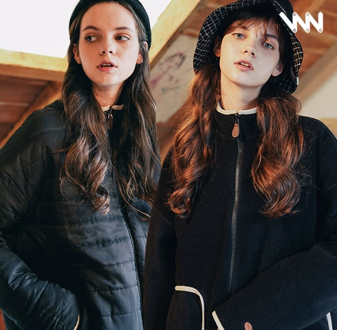 ダブルユーブイプロジェクト(WV PROJECT) DILL LINE REVERSIBLE FLEECE ZIPUP BLACK MJOT7296