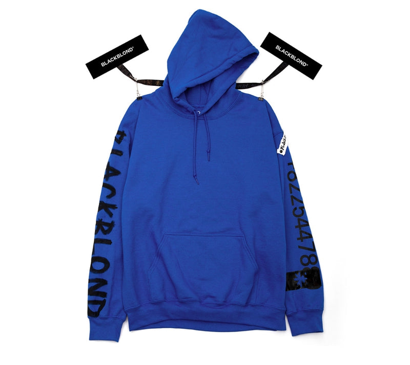 ブラックブロンド(BLACKBLOND)BBD Graffiti Number Hoodie (Blue)