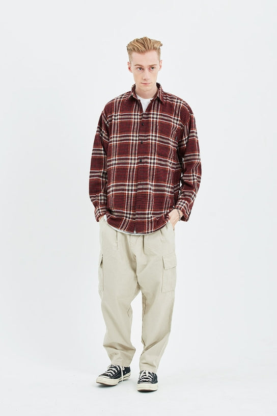 セイントペイン(SAINTPAIN) SP FLANNEL CHECK SHIRTS-RED