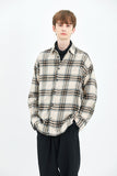 セイントペイン(SAINTPAIN)SP FLANNEL CHECK SHIRTS-BEIGE