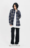 セイントペイン(SAINTPAIN)SP FLANNEL CHECK SHIRTS-NAVY