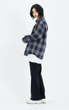 セイントペイン(SAINTPAIN)SP FLANNEL CHECK SHIRTS-NAVY