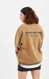 セイントペイン(SAINTPAIN) SP ELLIPSE LOGO CREW NECK-BROWN