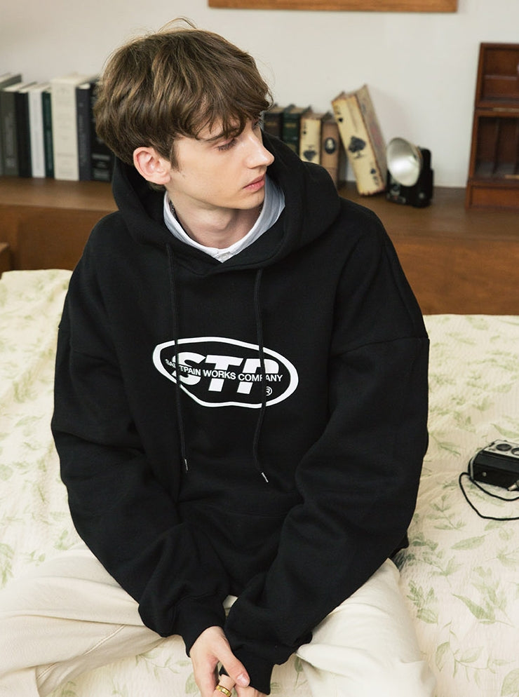 セイントペイン(SAINTPAIN) SP ELLIPSE LOGO HOOD-BLACK