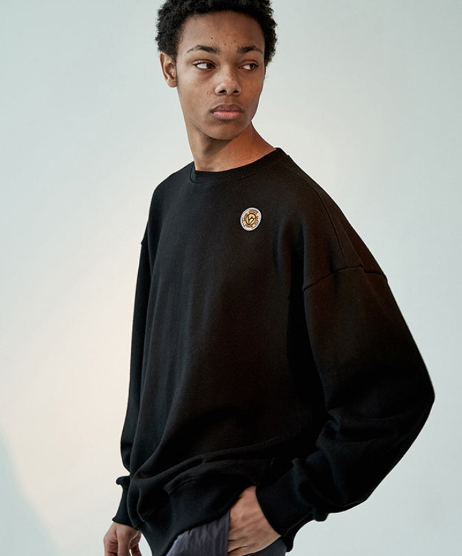 オベルー(OVERR)19FW OVR WAPPEN BLACK SWEATSHIRTS