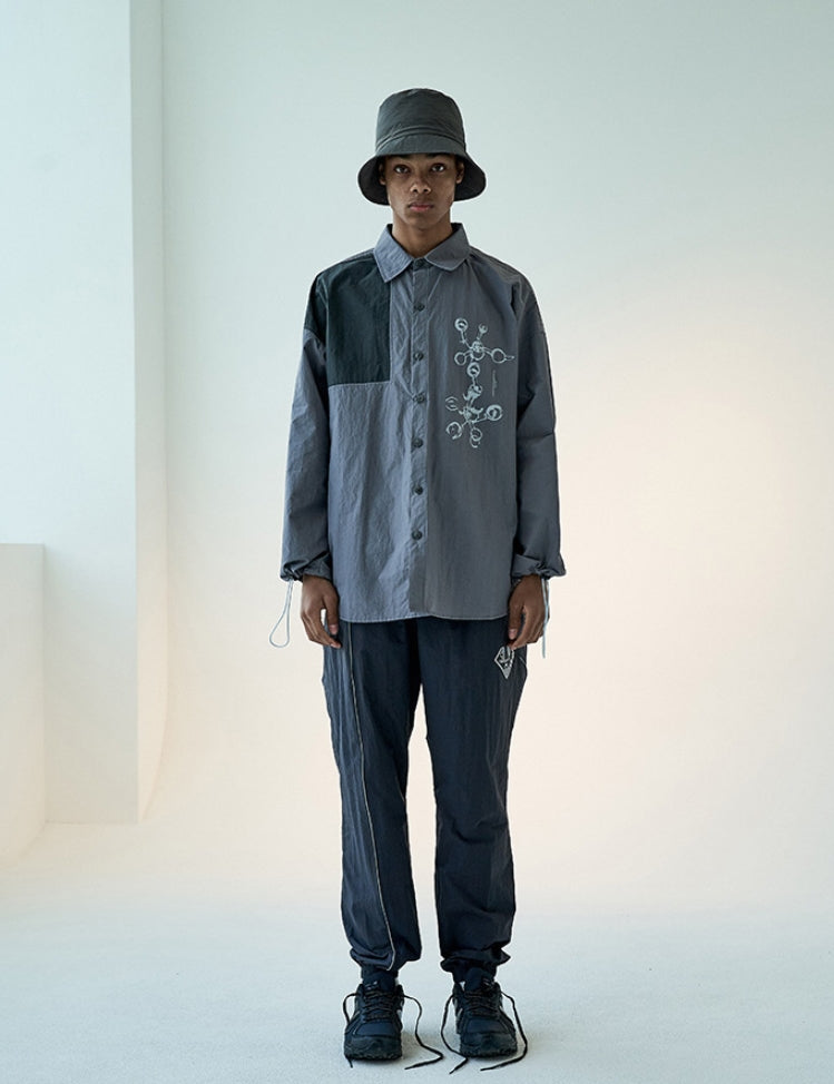 オベルー(OVERR) 19FW COLOR BLOCKED GRAY SHIRTS