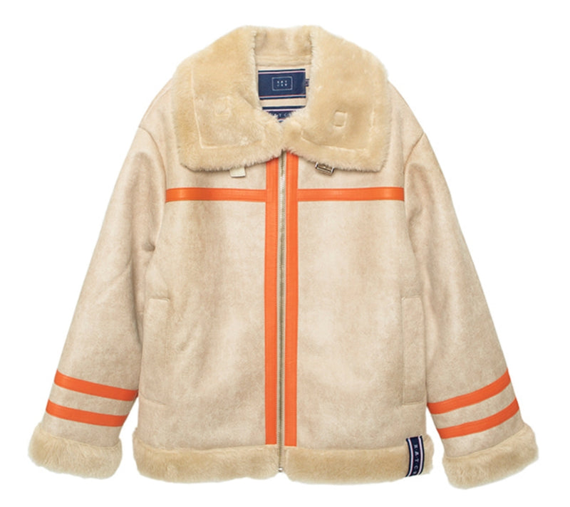 ロマンティッククラウン(ROMANTIC CROWN) COLD WAVE MOUTON JACKET_OATMEAL