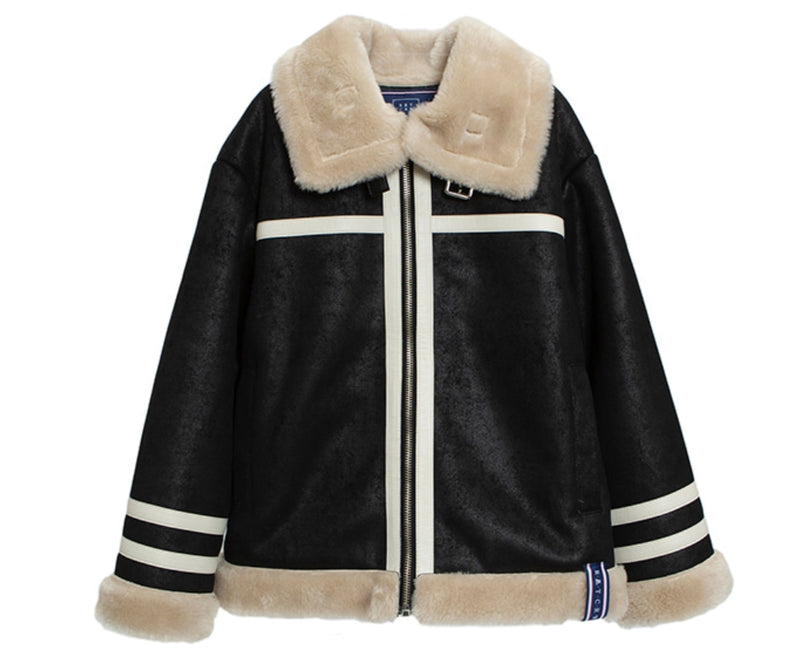 ロマンティッククラウン(ROMANTIC CROWN) COLD WAVE MOUTON JACKET_BLACK