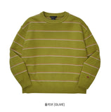 ダブルユーブイプロジェクト(WV PROJECT)BLANC STRIPE KNIT OLIVE MJKN7310