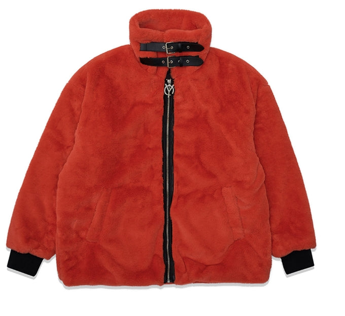 オーワイ(OY)  LOGO FUR JACKET - RED