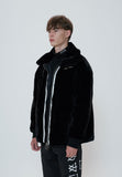 オーワイ(OY)  LOGO FUR JACKET - BLACK