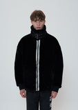 オーワイ(OY)  LOGO FUR JACKET - BLACK