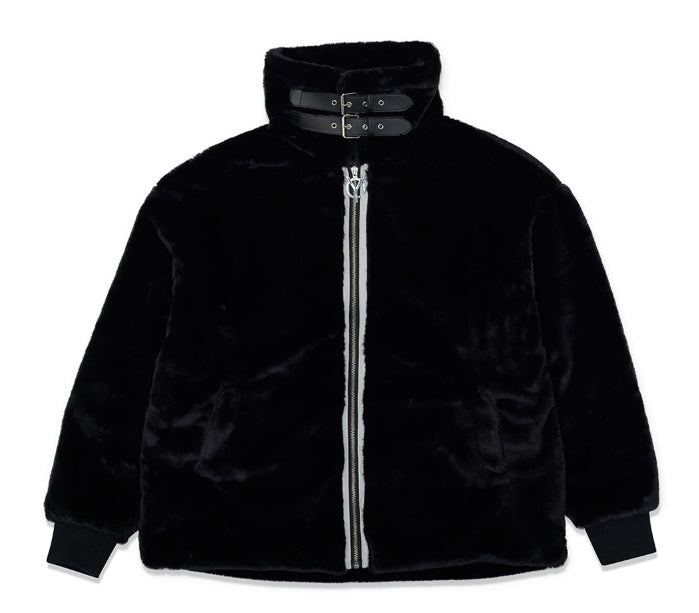 オーワイ(OY)  LOGO FUR JACKET - BLACK