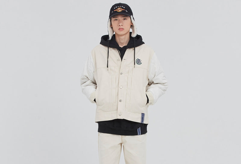 ロマンティッククラウン(ROMANTIC CROWN) QUILTING TRUCKER JACKET_OATMEAL