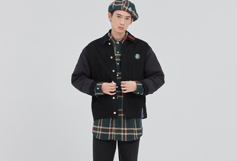 ロマンティッククラウン(ROMANTIC CROWN)QUILTING TRUCKER JACKET_BLACK