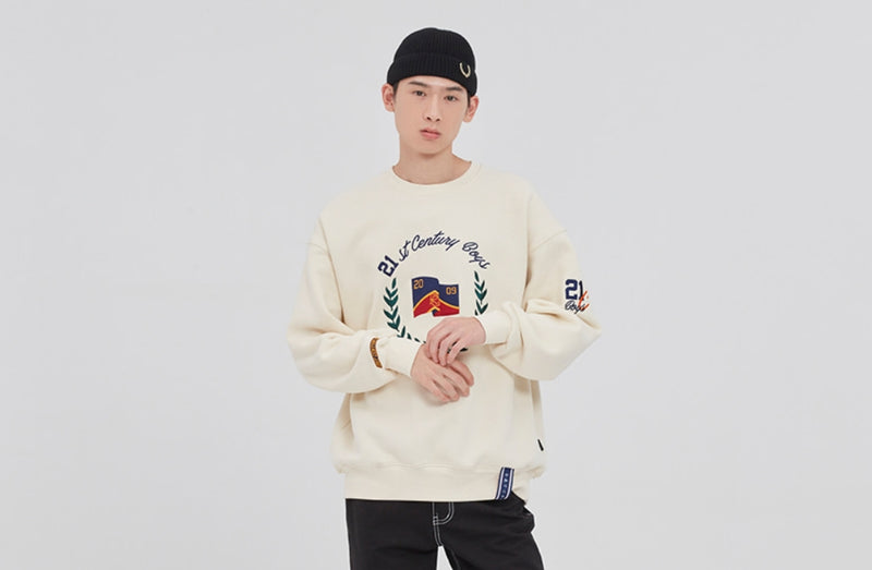 ロマンティッククラウン(ROMANTIC CROWN) CLASSIC LOGO SWEATSHIRT_OATMEAL