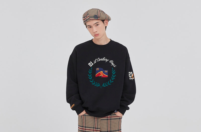 ロマンティッククラウン(ROMANTIC CROWN) CLASSIC LOGO SWEATSHIRT_BLACK