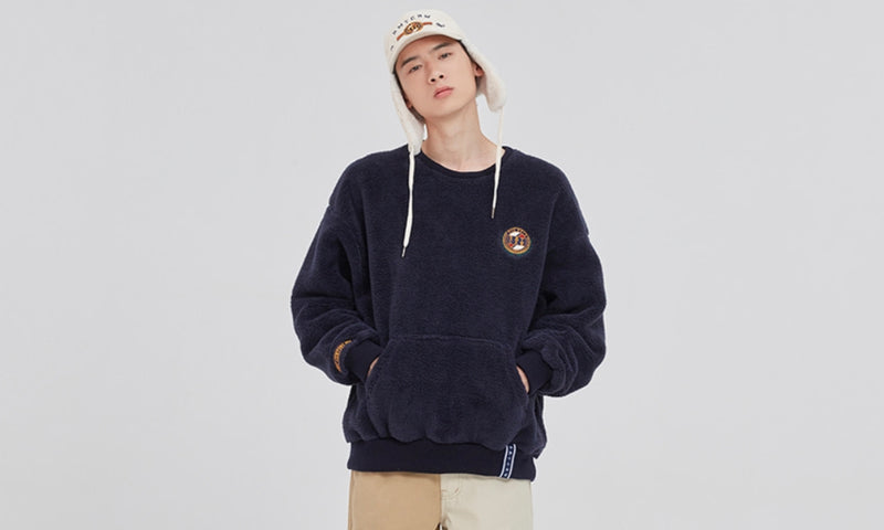 ロマンティッククラウン(ROMANTIC CROWN) ALL FLEECE POCKET CREW NECK_NAVY