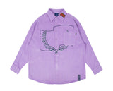 ロマンティッククラウン(ROMANTIC CROWN)  CORDUROY WIDE SHIRT_PURPLE