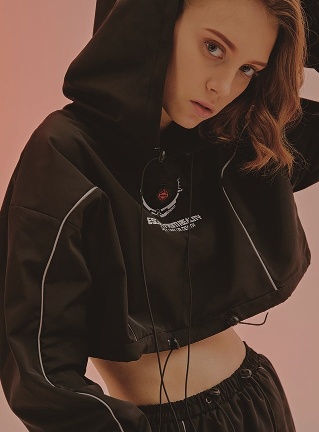 オージーオーディー(OZOD) LIGHT PIPING CROP HOODY