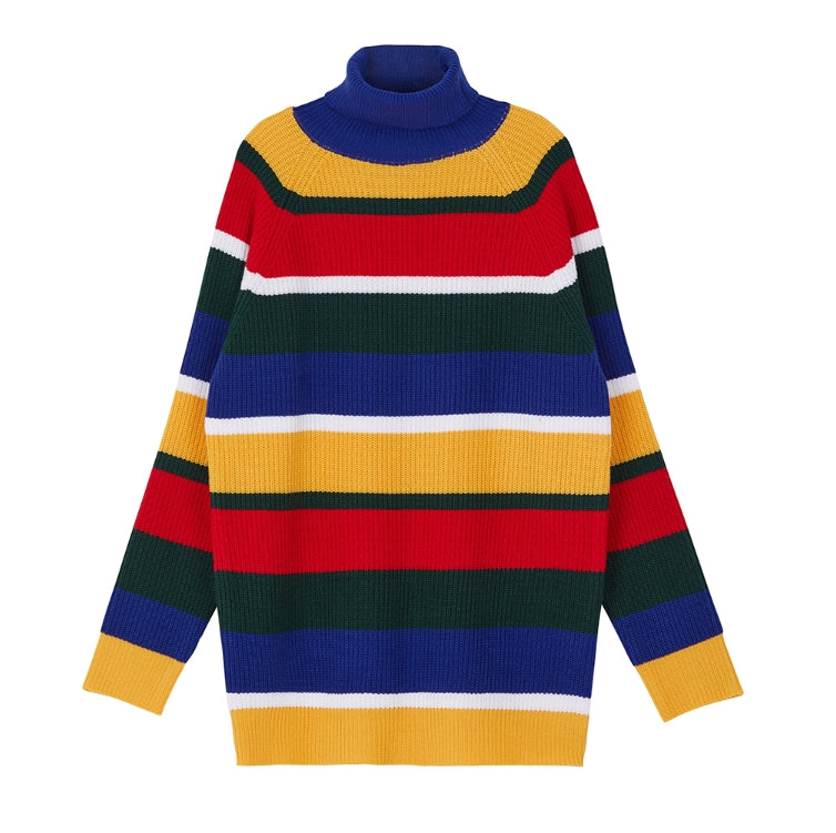 シディスコンマ(SHETHISCOMMA)STRIPE TURTLENECT KNIT