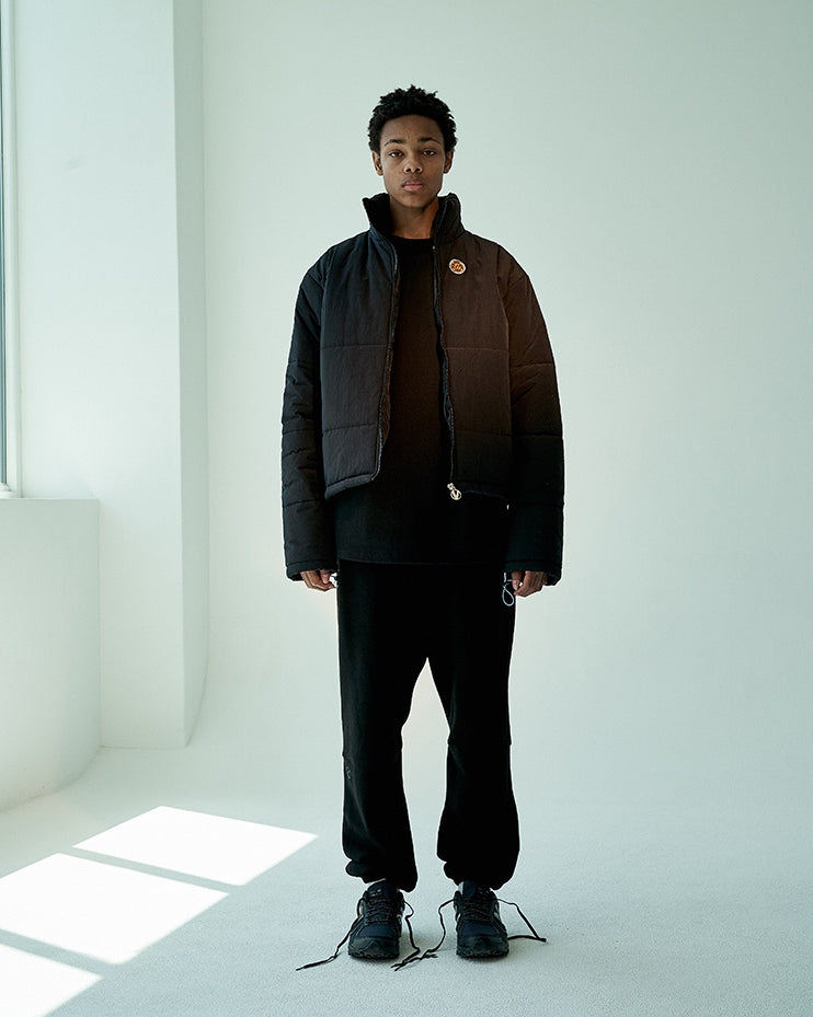 オベルー(OVERR)  19FW RUBBER PATCH BLACK SHORT PADDING