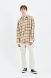 セイントペイン(SAINTPAIN) SP WIDE CHECK SHIRTS-BEIGE