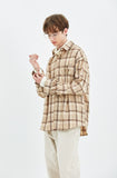 セイントペイン(SAINTPAIN) SP WIDE CHECK SHIRTS-BEIGE