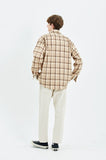 セイントペイン(SAINTPAIN) SP WIDE CHECK SHIRTS-BEIGE