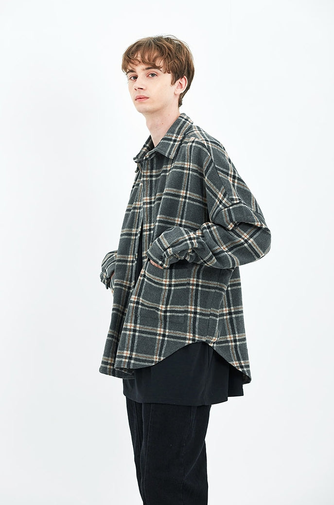 セイントペイン(SAINTPAIN) SP OVER SIZED POCKET SHIRTS-GRAY