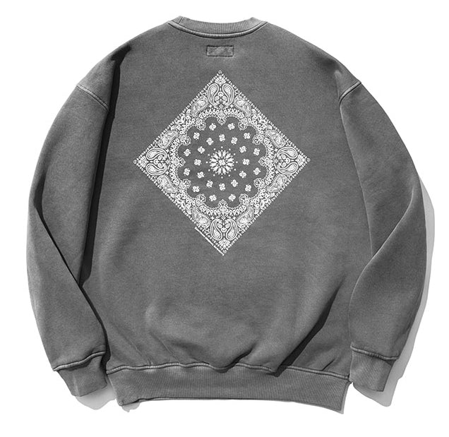 セイントペイン(SAINTPAIN) SP PAISLEY PIGMENT CREWNECK-GRAY