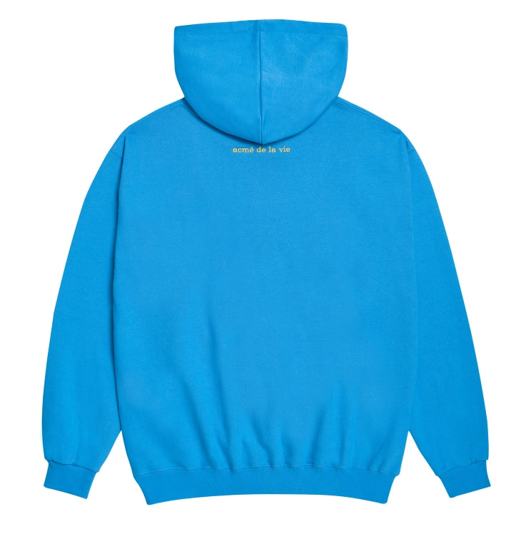 アクメドラビ(acme' de la vie) ADLV BASIC EMBROIDERY LOGO HOODIE BLUE