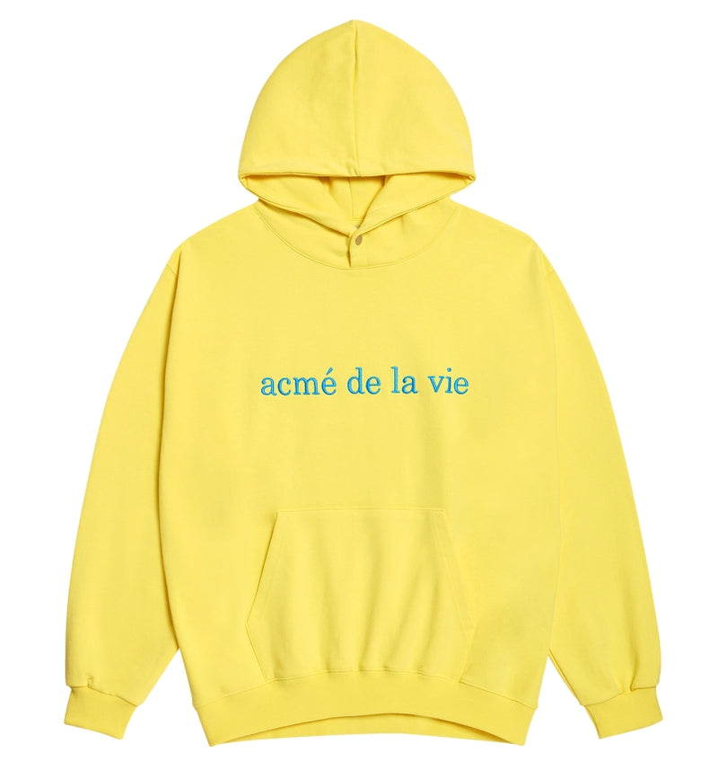 アクメドラビ(acme' de la vie) ADLV BASIC EMBROIDERY LOGO HOODIE YELLOW