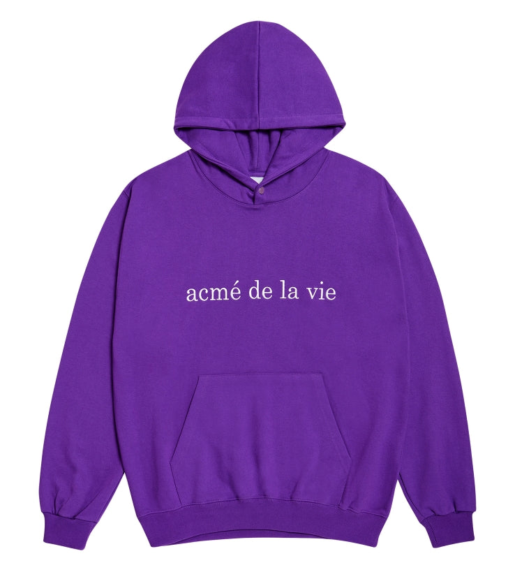 アクメドラビ(acme' de la vie) ADLV BASIC EMBROIDERY LOGO HOODIE PURPLE