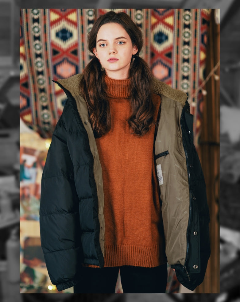 ダブルユーブイプロジェクト(WV PROJECT) Sherbet Goose-down Padding jumper Black SYOT7294