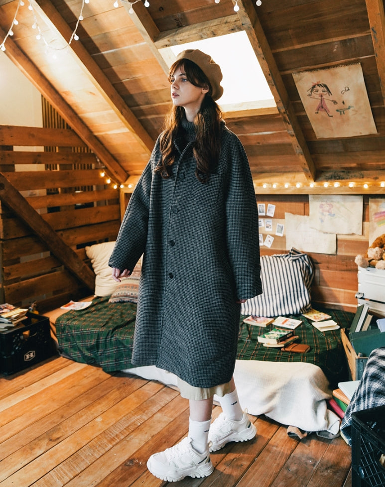 ダブルユーブイプロジェクト(WV PROJECT) THIN OVERFIT CHECK SINGLE COAT CHARCOAL GRAY MJOT7295