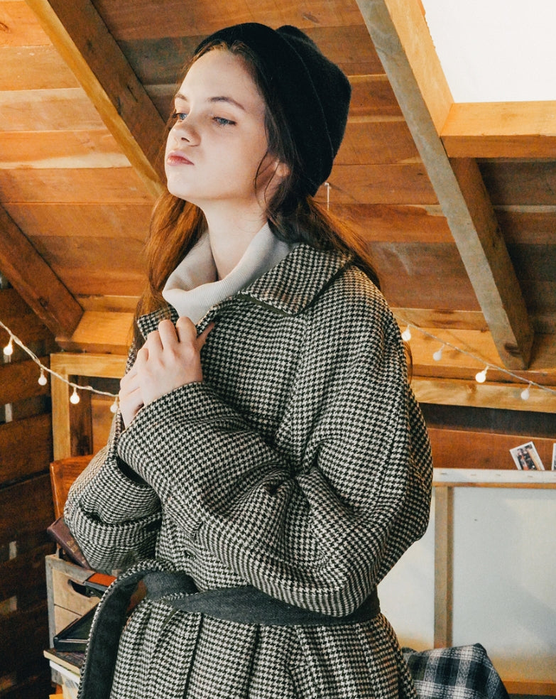 ダブルユーブイプロジェクト(WV PROJECT) THIN OVERFIT CHECK SINGLE COAT KHAKI BLACK  MJOT7295