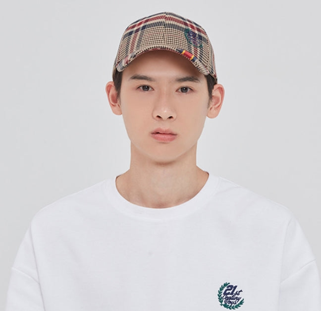 ロマンティッククラウン(ROMANTIC CROWN) OLD CHECK BALL CAP_BEIGE
