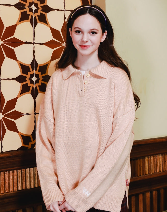 ダブルユーブイプロジェクト(WV PROJECT) MAGARET KNIT MJKN7227 (PINK BEIGE)